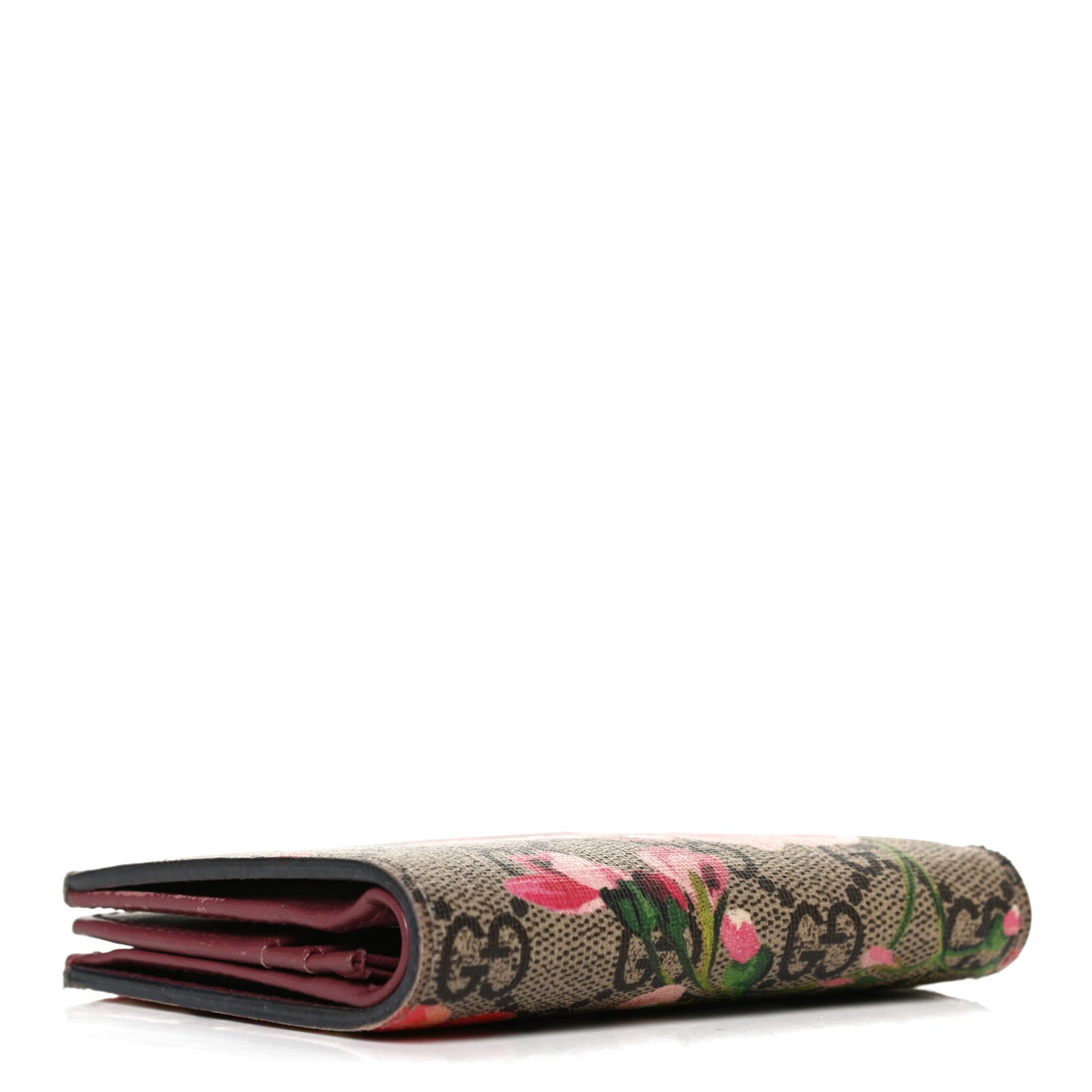 GG Supreme Monogram Blooms Card Case Beige Multicolor Dry Rose