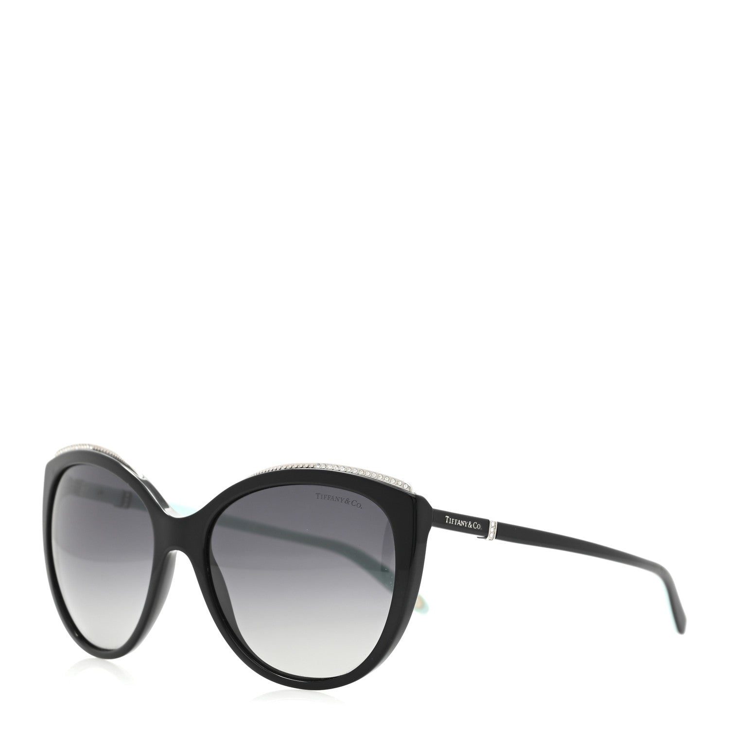 Tiffany Acetate Metal Cat Eye Sunglasses TF4134 Black Blue 1 of 7