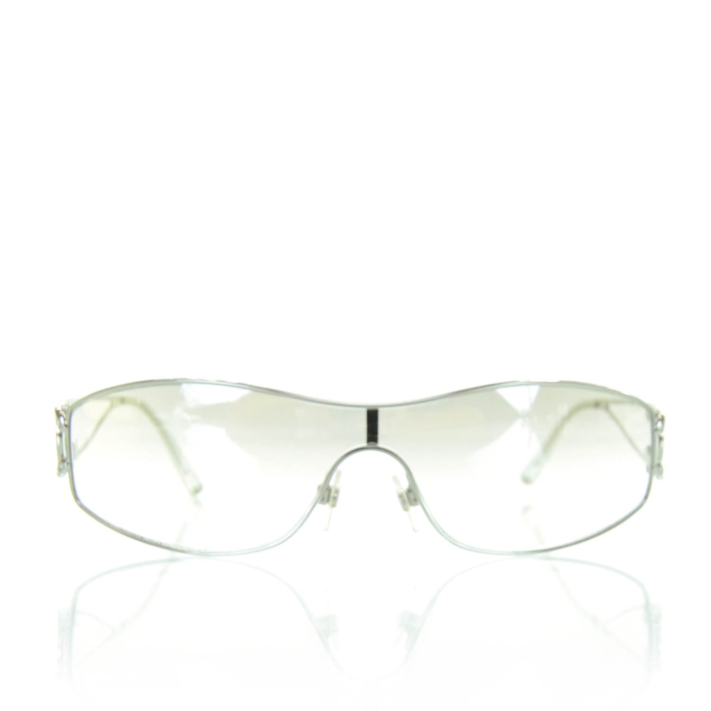 Crystal CC Logo Sunglasses Silver