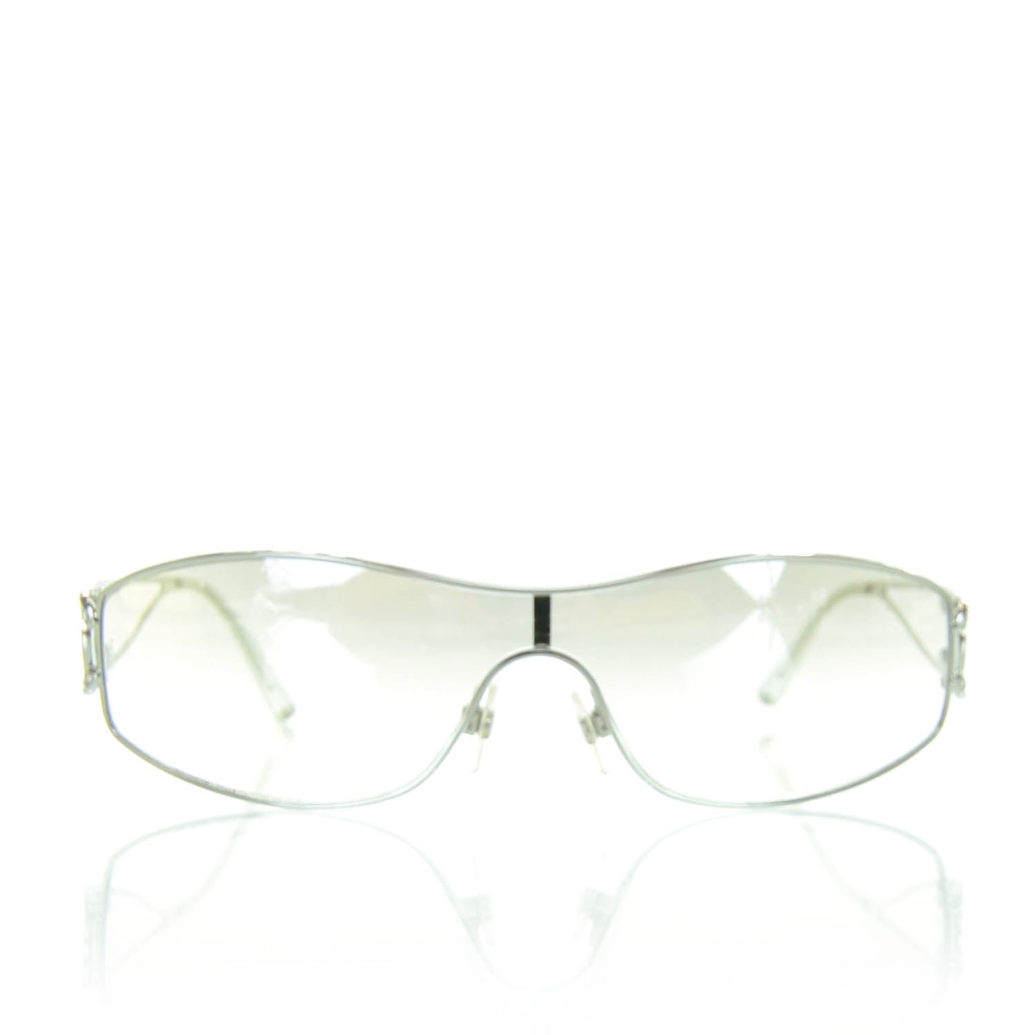 Chanel Crystal CC Logo Sunglasses Silver 1 of 6