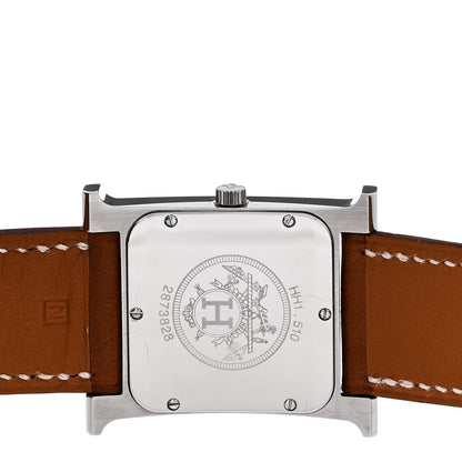 Hermes Stainless Steel Barenia 26mm Heure H Hour Double Tour Quartz Watch Fauve 4 of 4