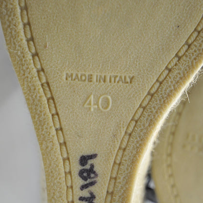 Burberry Patent Nova Check Trim Espadrille Wedges 40 Black 5 of 8