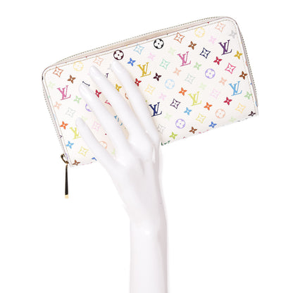 Louis Vuitton Monogram Multicolor Zippy Wallet White Orange 2 of 14