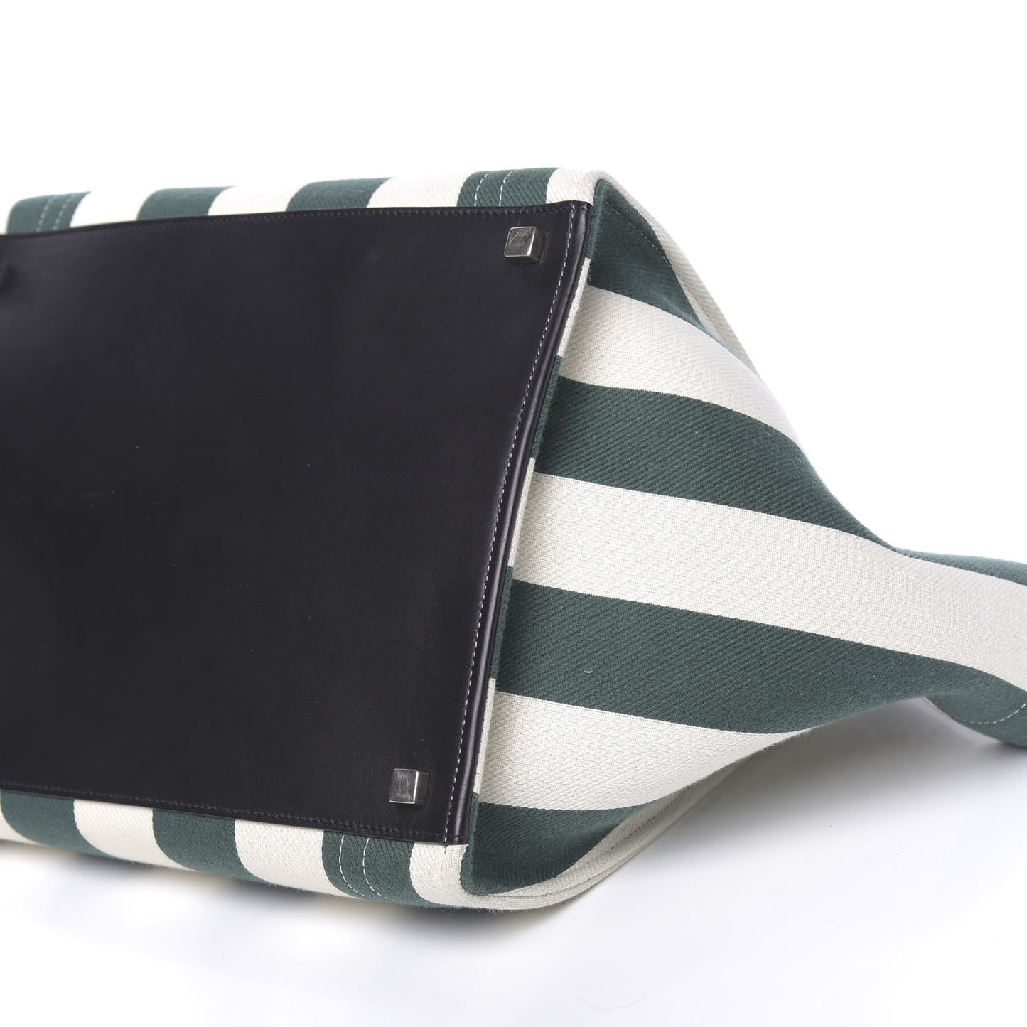 Cotton Canvas Striped Medium Phantom Luggage White Green