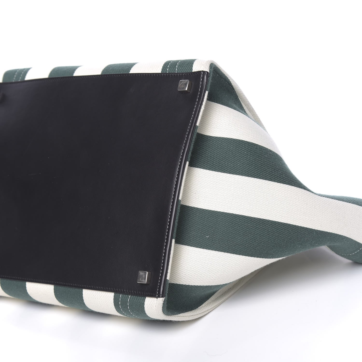 Celine Cotton Canvas Striped Medium Phantom Luggage White Green 12 of 12
