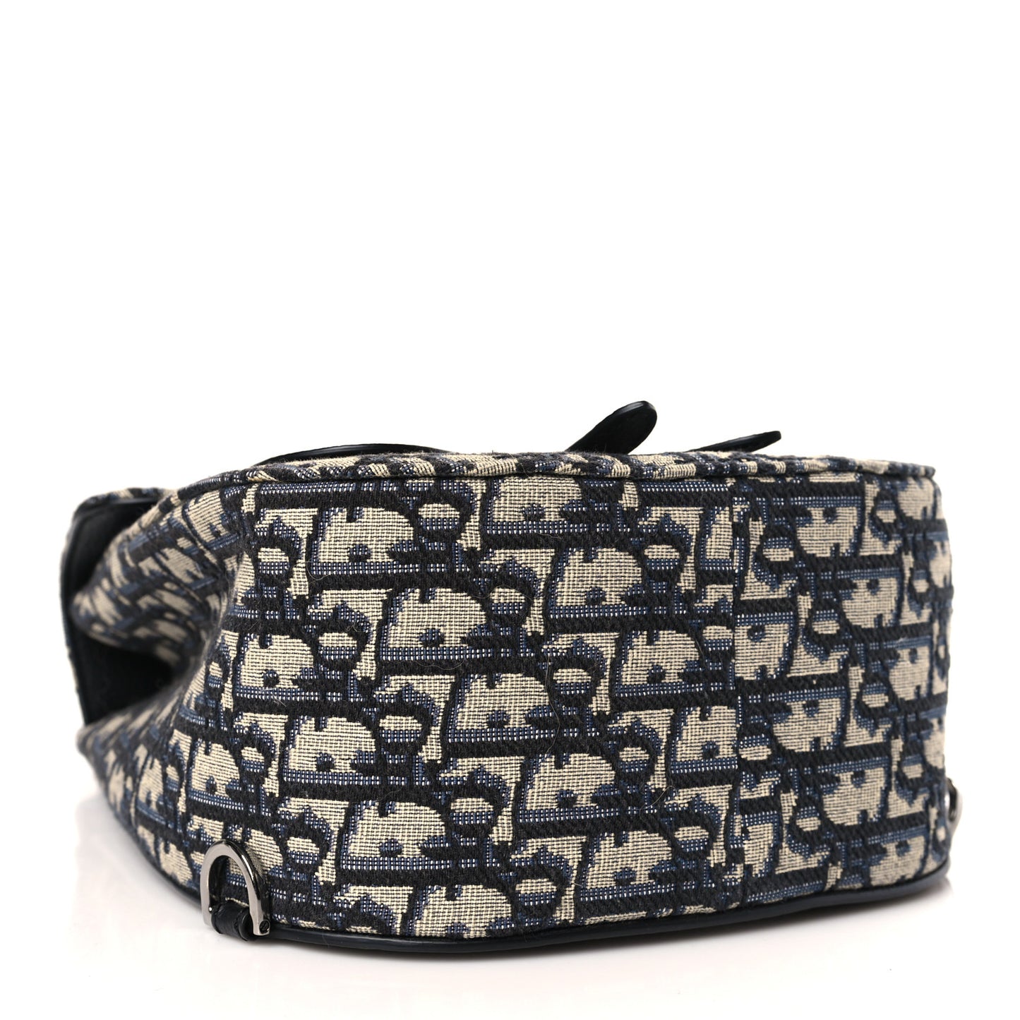Grained Calfskin Oblique Mini Gallop Sling Bag Blue Black