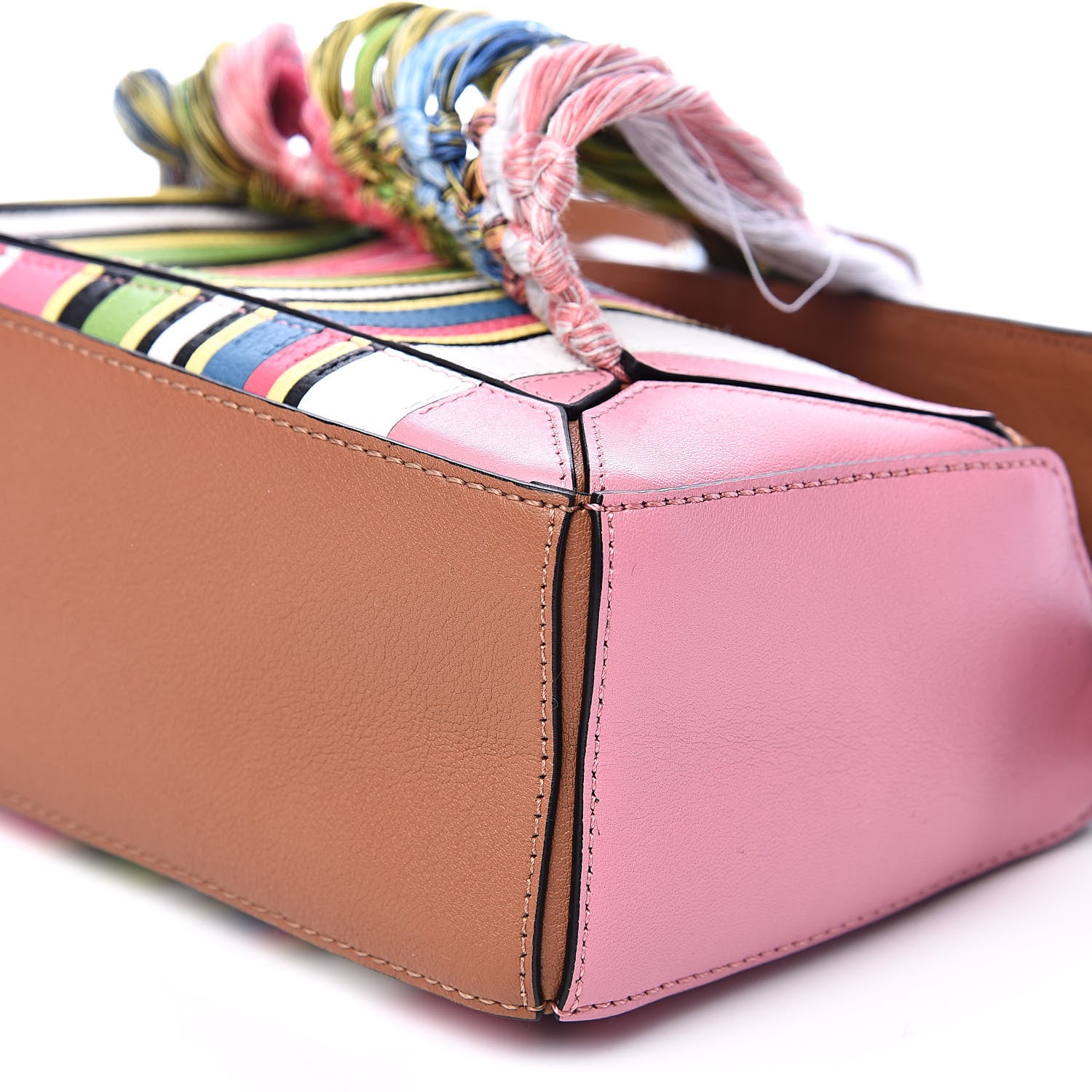 Loewe Calfskin Mini Fringe Puzzle Bag Pink Multicolor 9 of 9