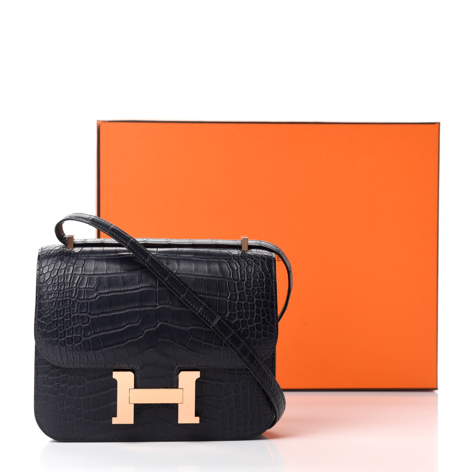 Hermes Matte Alligator Constance 18 Bleu Indigo 21 of 21