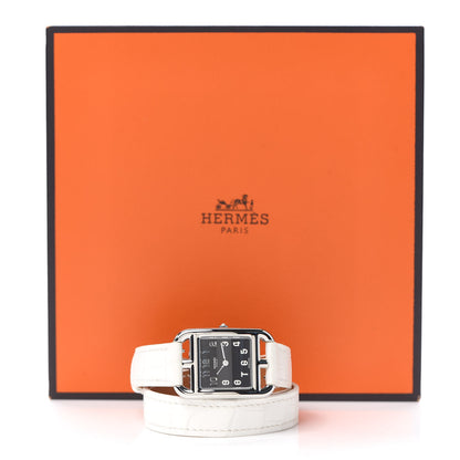 Hermes Stainless Steel Alligator 23mm Cape Cod Double Tour Quartz Watch Blanc 7 of 7