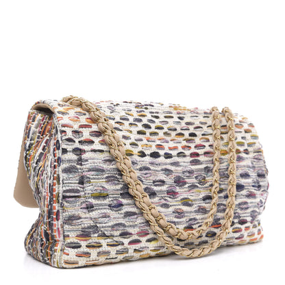 Chanel Tweed Quilted Cuba Single Flap Ecru Orange Lilac 3 of 10