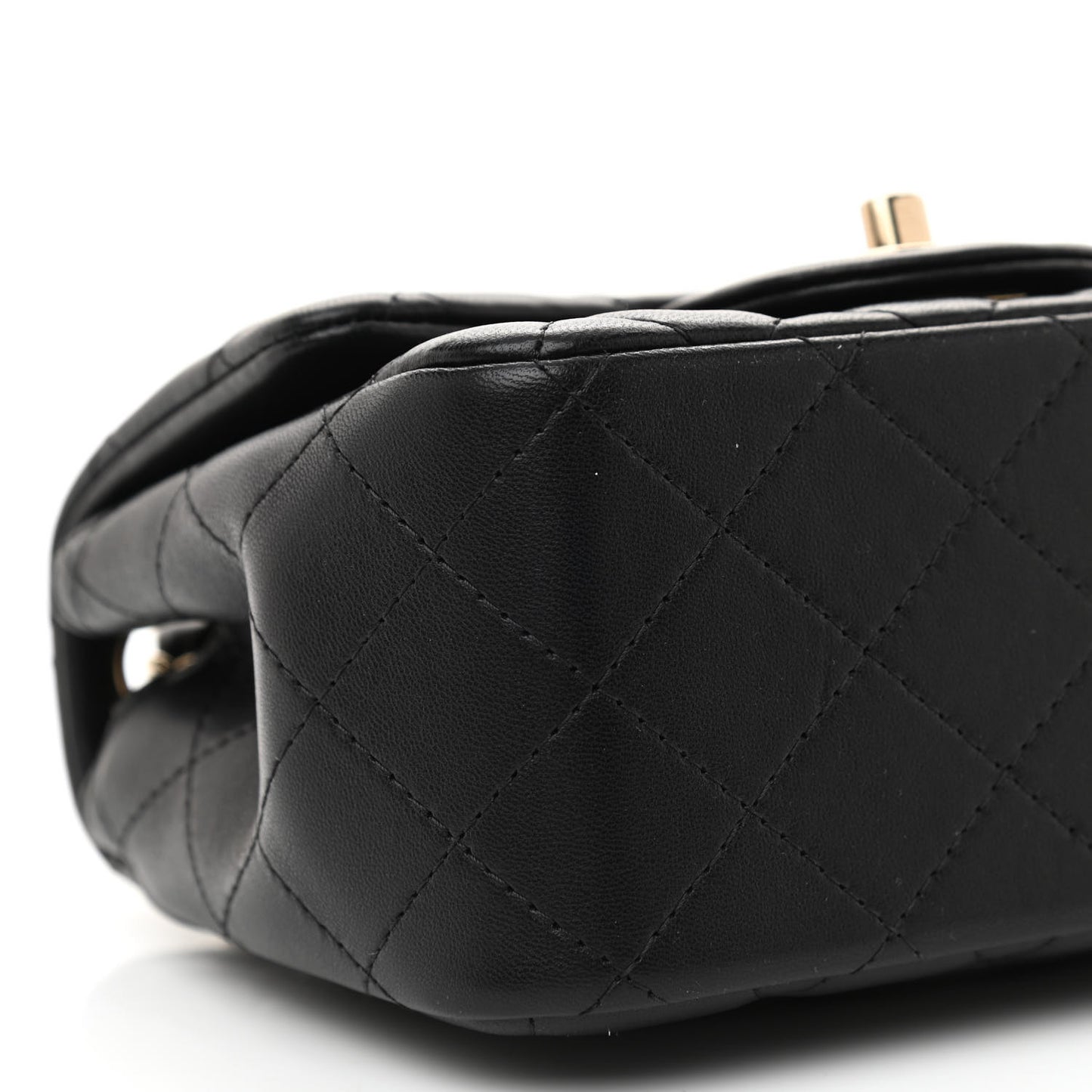 Lambskin Quilted Mini Square Flap Black