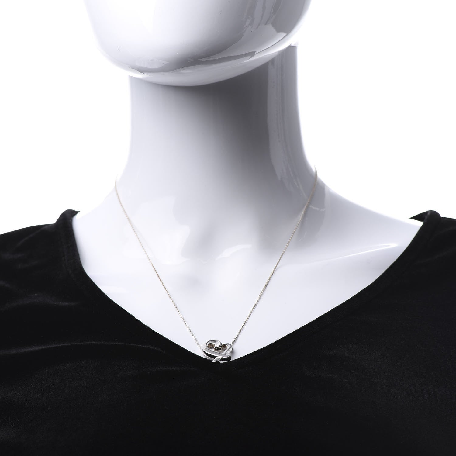 Tiffany Sterling Silver Paloma Picasso Loving Heart Pendant Necklace 2 of 8