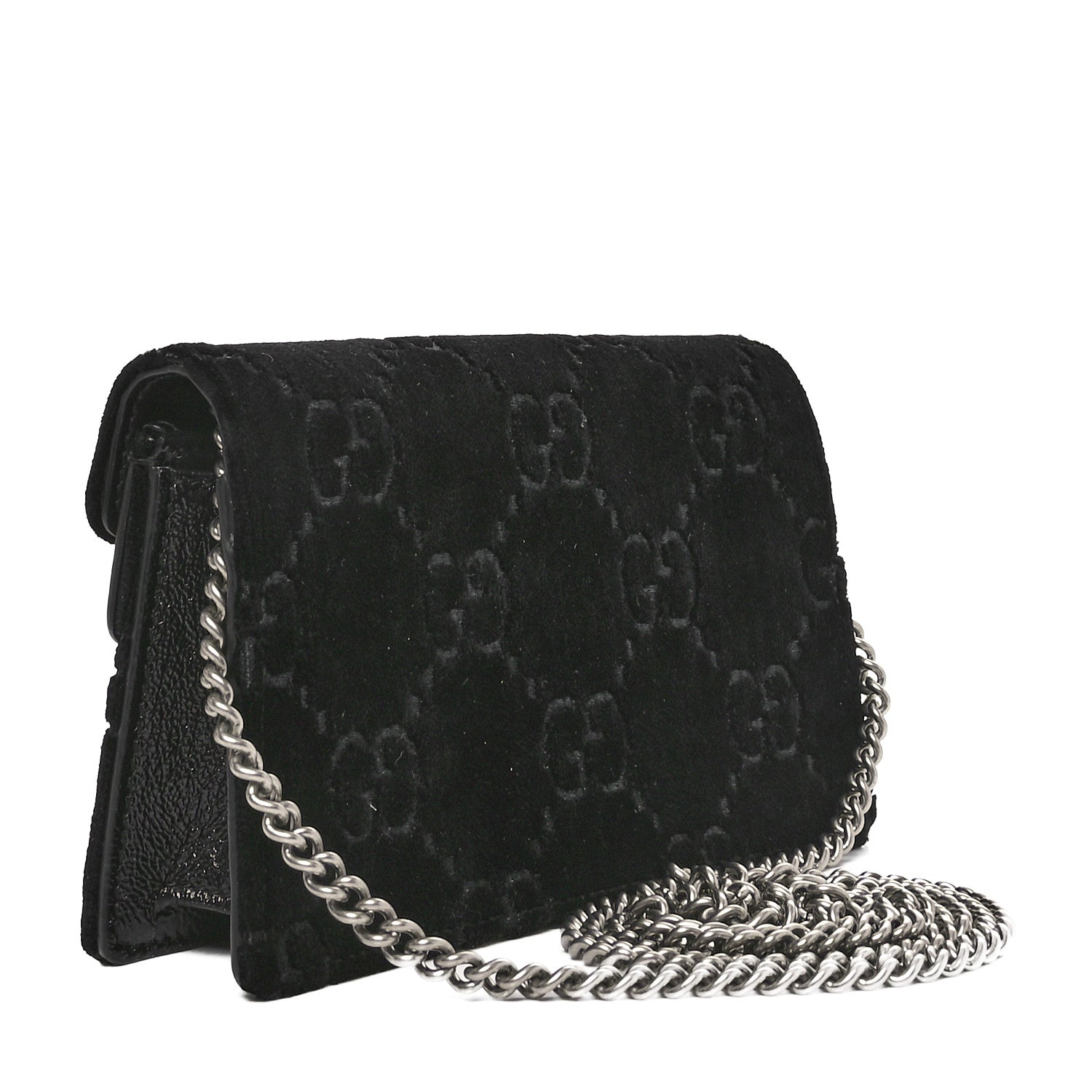 Gucci Velvet GG Monogram Super Mini Dionysus Shoulder Bag Black 3 of 9
