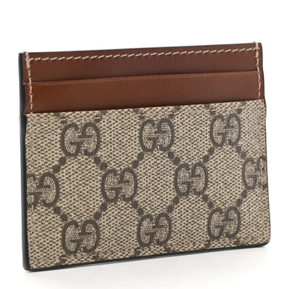 Gucci GG Supreme Monogram Calfskin Card Holder Beige Ebony Cuir 3 of 6