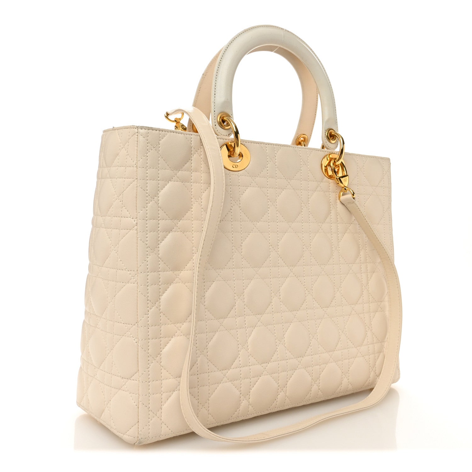 Christian Dior Lambskin Cannage Large Lady Dior White 3 of 11