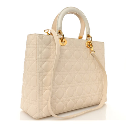 Christian Dior Lambskin Cannage Large Lady Dior White 3 of 11