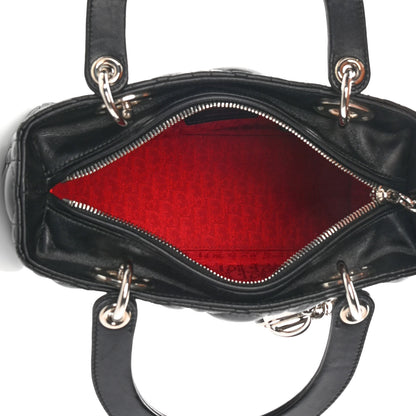 Christian Dior Lambskin Cannage Medium Lady Dior Black 4 of 9