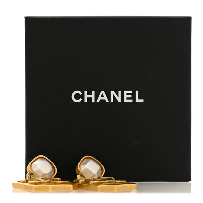 Chanel Metal Pearl CC Drop Earrings Gold 5 of 5