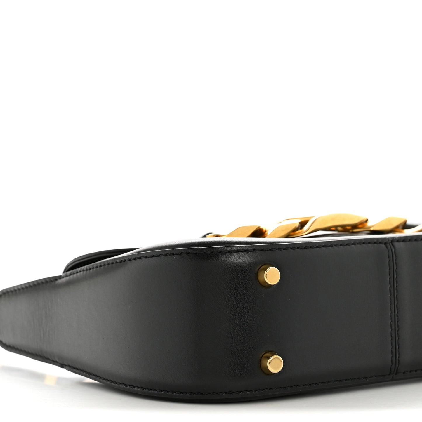 Calfskin Small Vlogo Chain Shoulder Bag Black