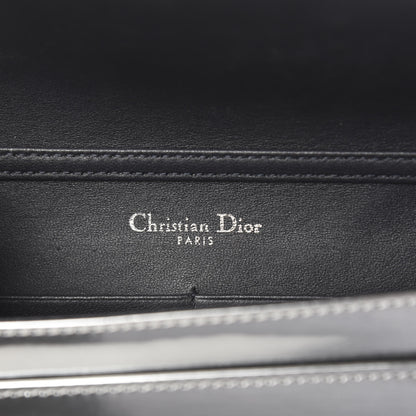 Christian Dior Metallic Patent Micro-Cannage Diorama Wallet on Chain Pouch Silver 5 of 9
