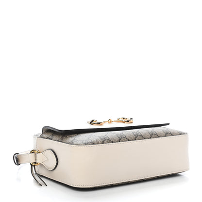 Gucci GG Supreme Monogram Small Horsebit 1955 Shoulder Bag Beige Mystic White 4 of 9