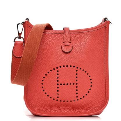 Hermes Taurillon Clemence Amazone Evelyne TPM Rouge Pivoine 1 of 7