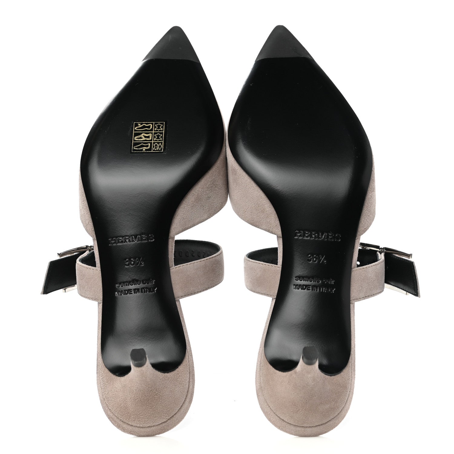 Hermes Suede Goatskin Blink Mules 36.5 Beige Rose 5 of 9