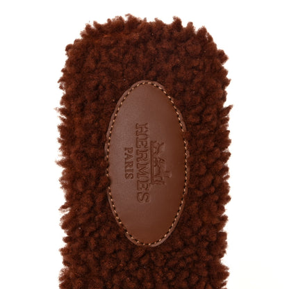 Hermes Woolskin Oran Sandals 36.5 Cognac 7 of 8