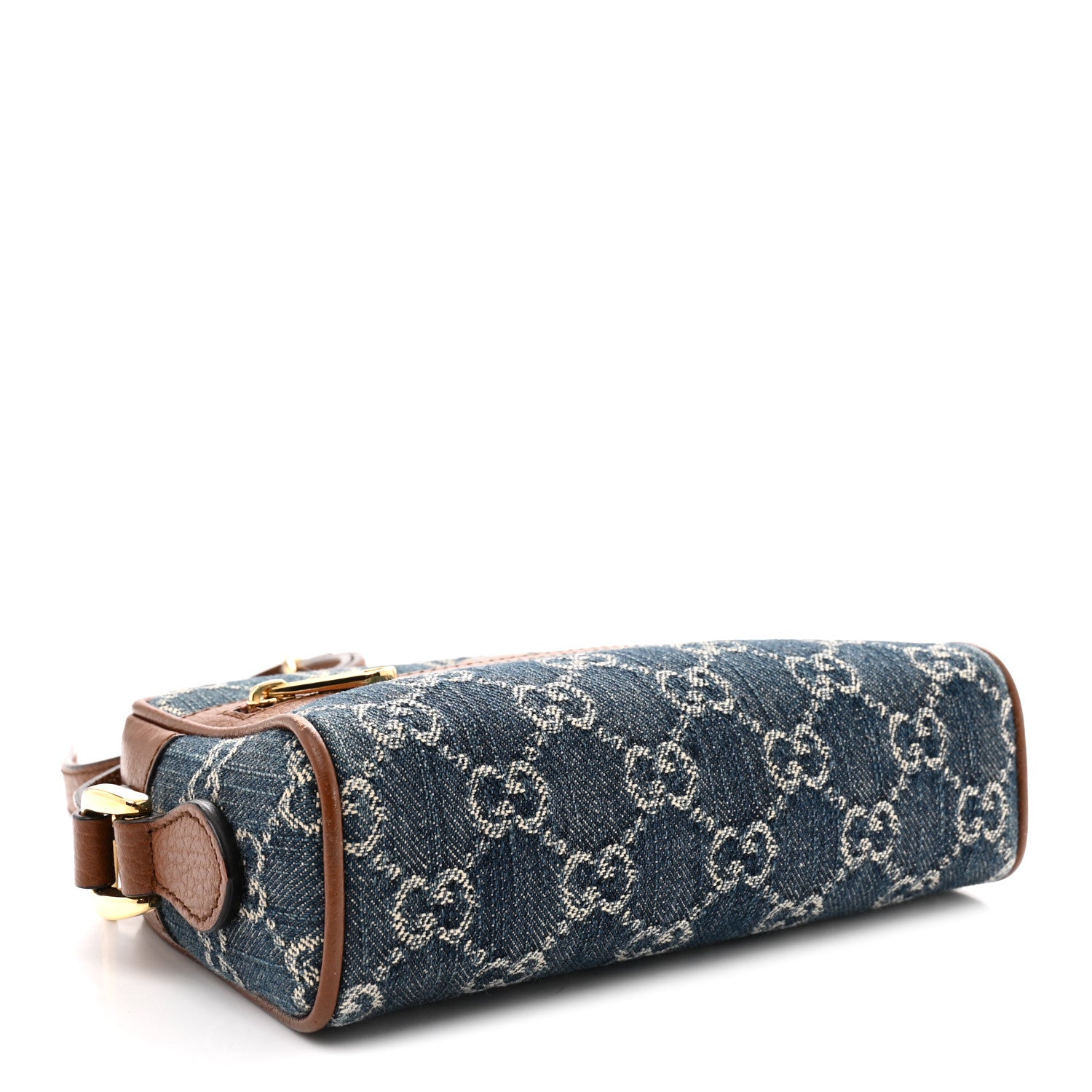 Gucci New Denim GG Monogram Dollar Calfskin Mini Ophidia Shoulder