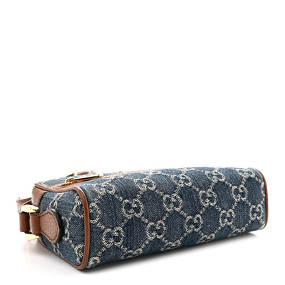 Gucci New Denim GG Monogram Dollar Calfskin Mini Ophidia Shoulder Bag Blue Tea Cuir Epilog 4 of 12