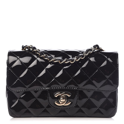 Chanel Patent Calfskin Quilted Mini Rectangular Flap Black 1 of 11