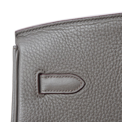 Hermes Taurillon Clemence Birkin 35 Etain 11 of 34