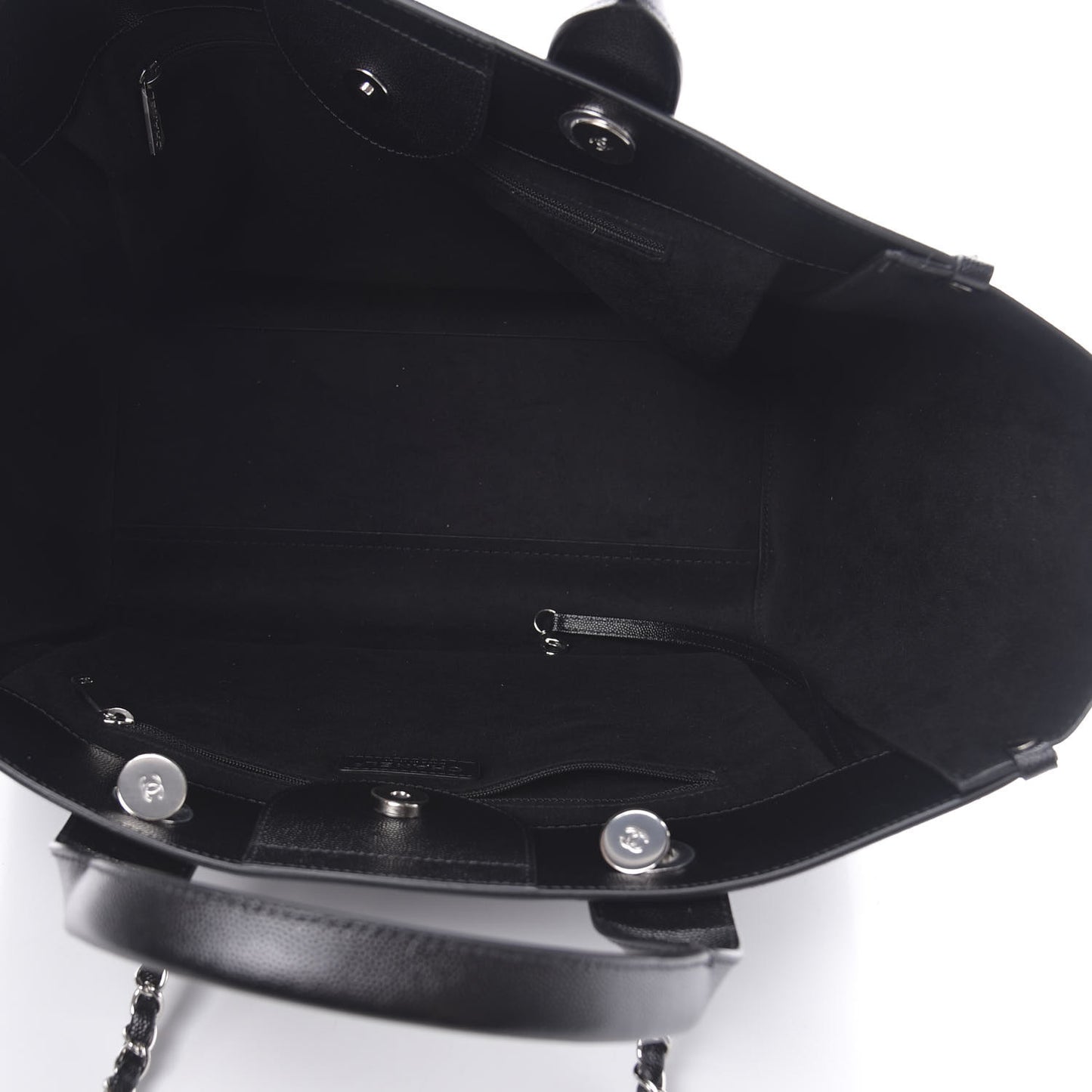 Caviar Medium Studded Deauville Tote Black