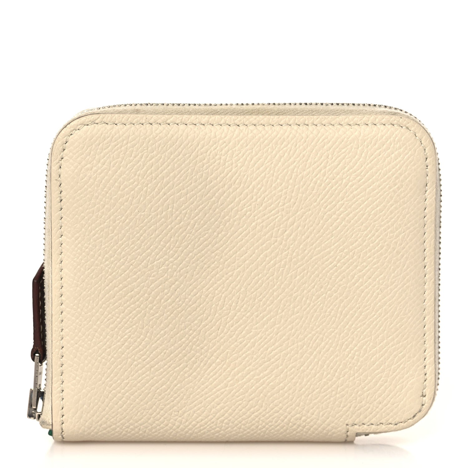 Hermes Epsom Silk'in Compact Wallet Craie Vert Vertigo 1 of 9