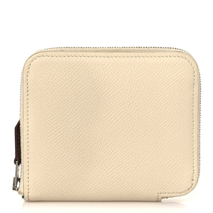 Hermes Epsom Silk'in Compact Wallet Craie Vert Vertigo 1 of 9