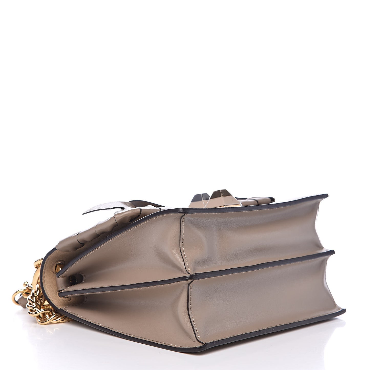 Vitello Liberty Shiny Nappa Lace Up Bow Small Kan I Shoulder Bag Tortora