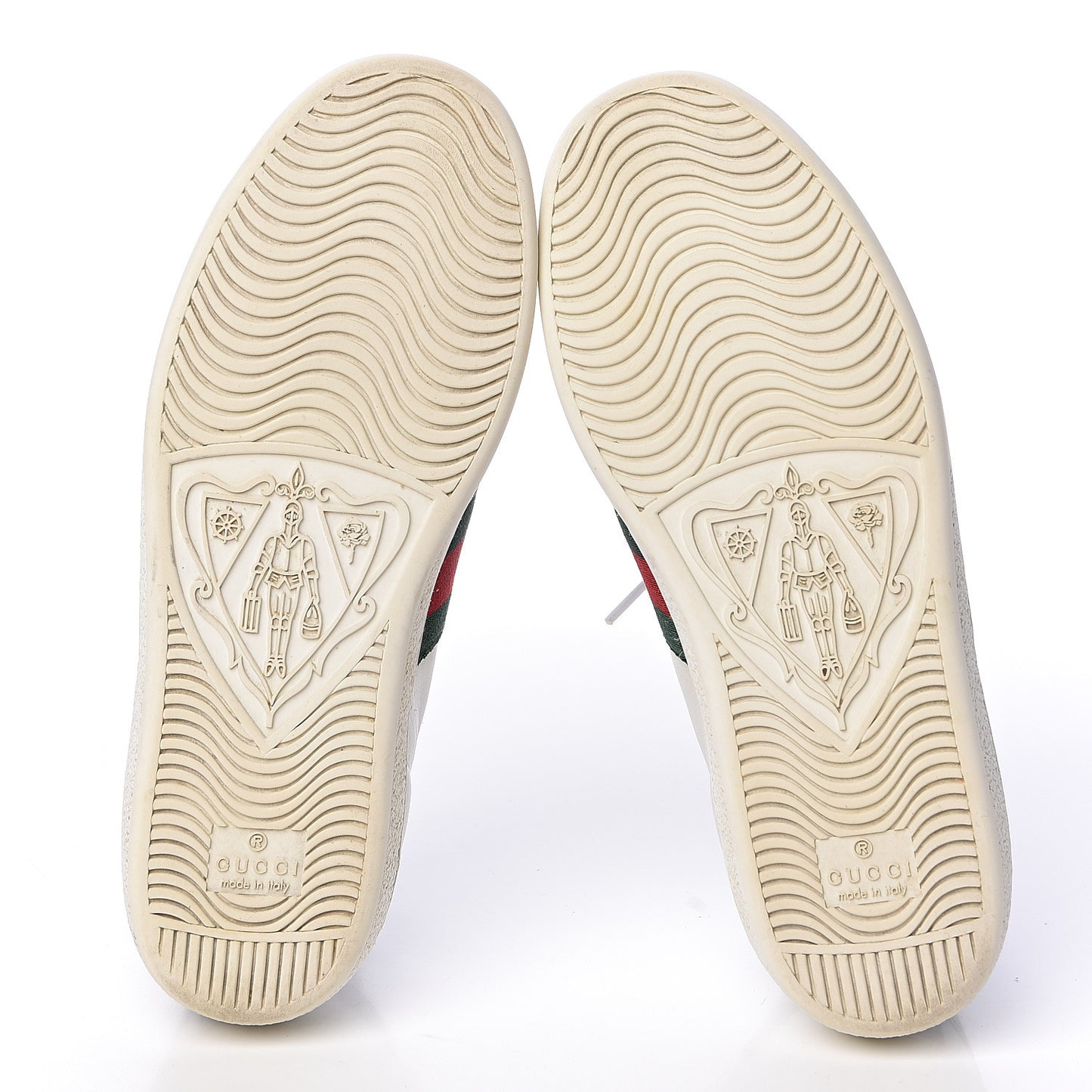 Calfskin Crocodile Web Womens Ace Sneakers 35 White Green