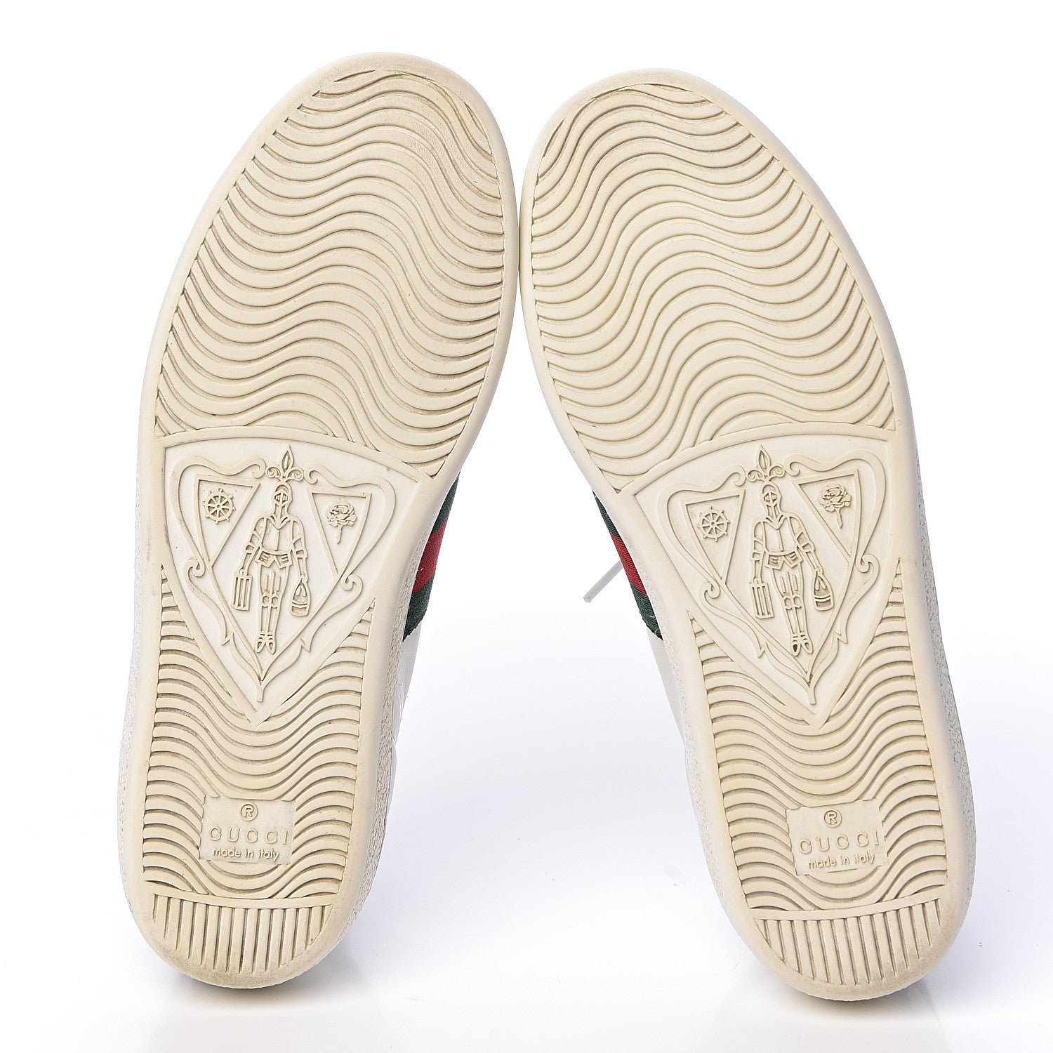 Gucci Calfskin Crocodile Web Womens Ace Sneakers 35 White Green 5 of 16