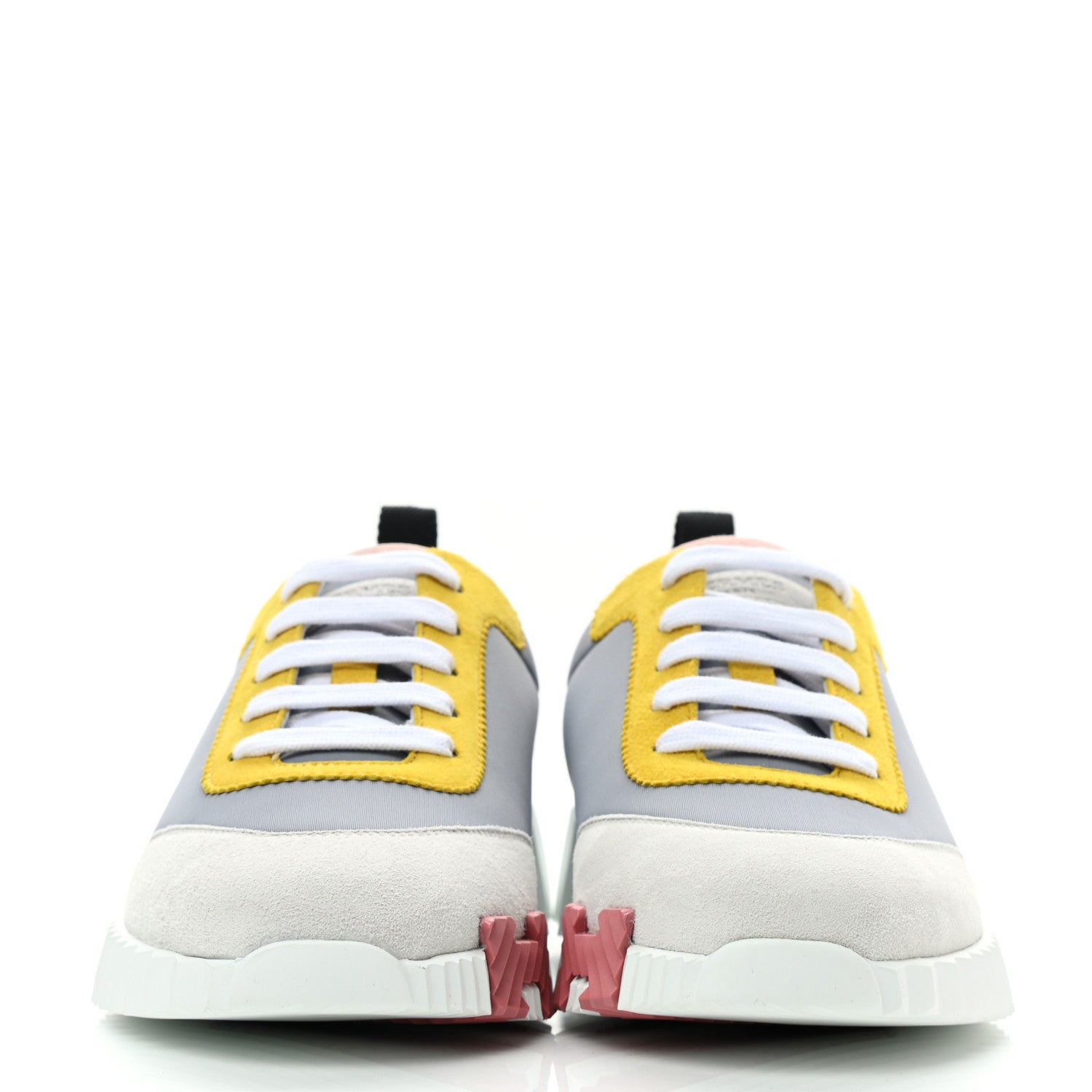 Hermes Technical Canvas Suede Goatskin Bouncing Sneakers 38.5 Gris Multicolor 2 of 7