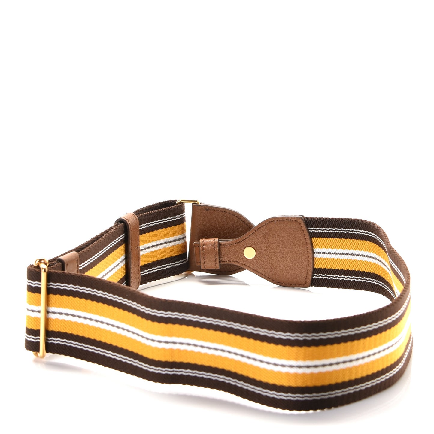 Vitello Daino Striped Fabric Shoulder Strap