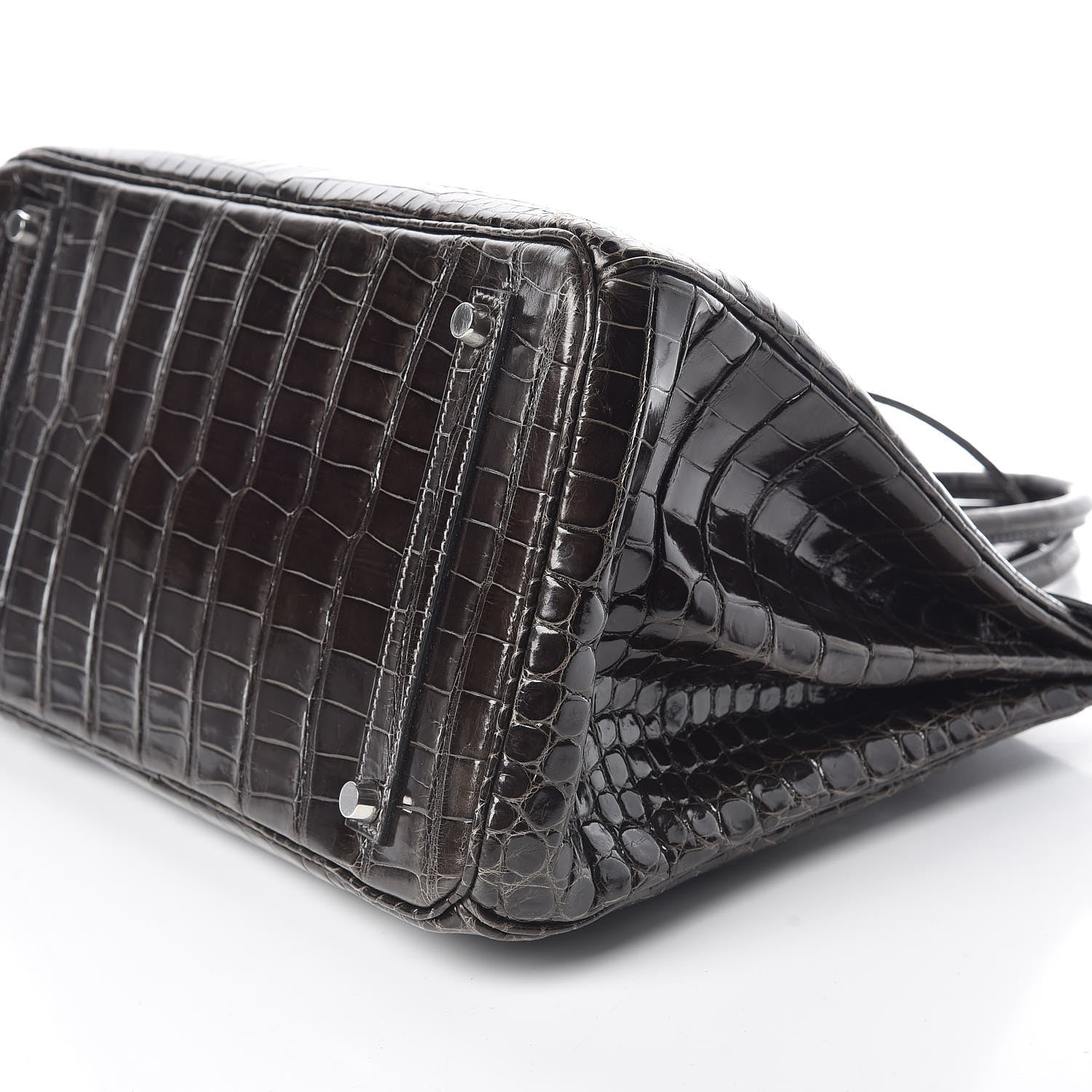 Hermes Shiny Porosus Crocodile Birkin 35 Graphite 34 of 38