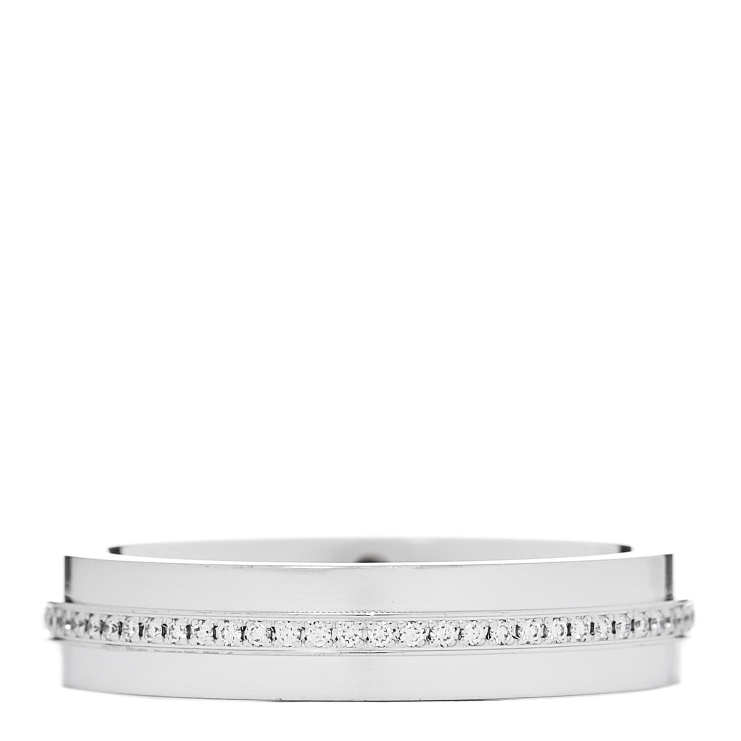 18K White Gold Diamond Narrow T Two Ring 56 7.5
