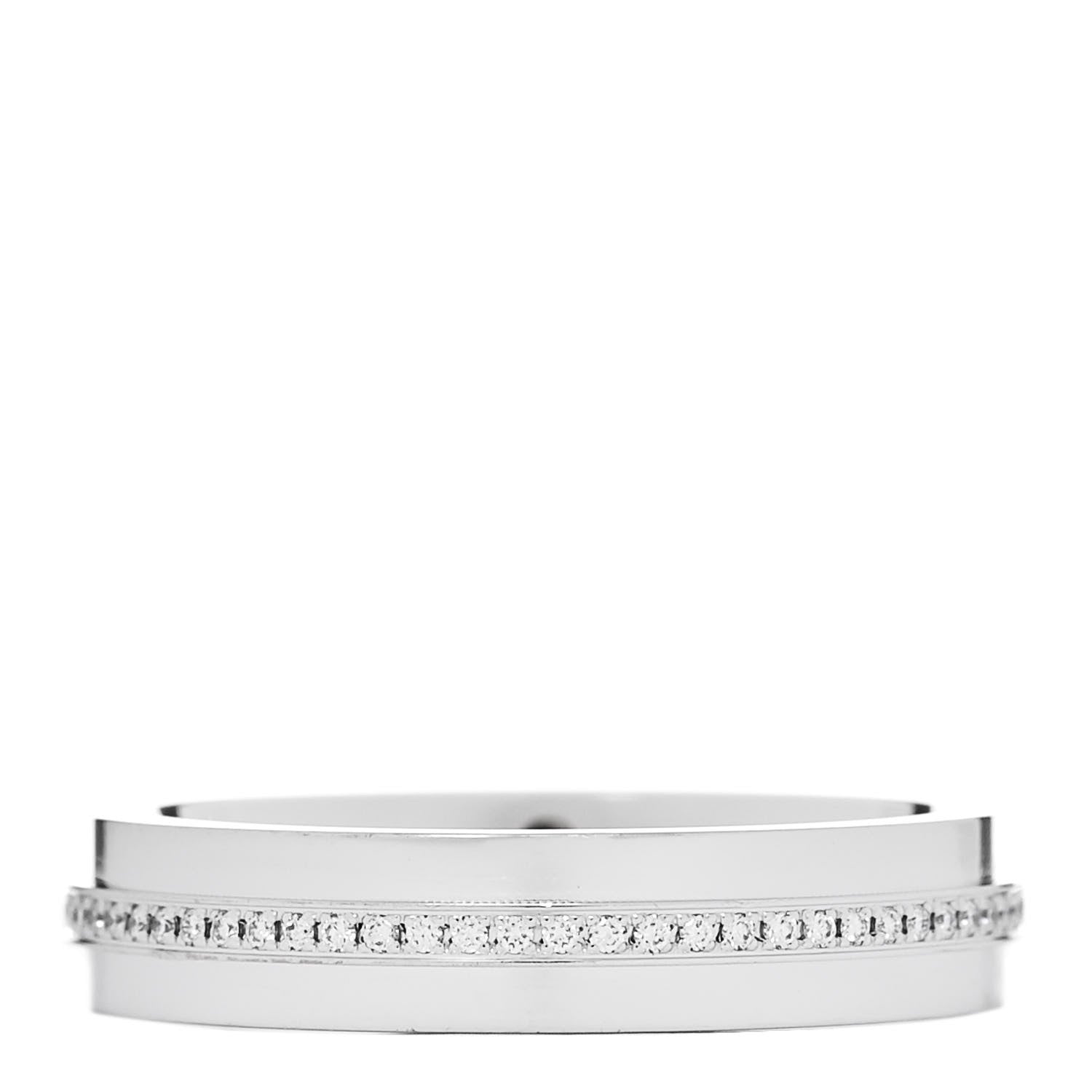 Tiffany 18K White Gold Diamond Narrow T Two Ring 56 7.5 3 of 5