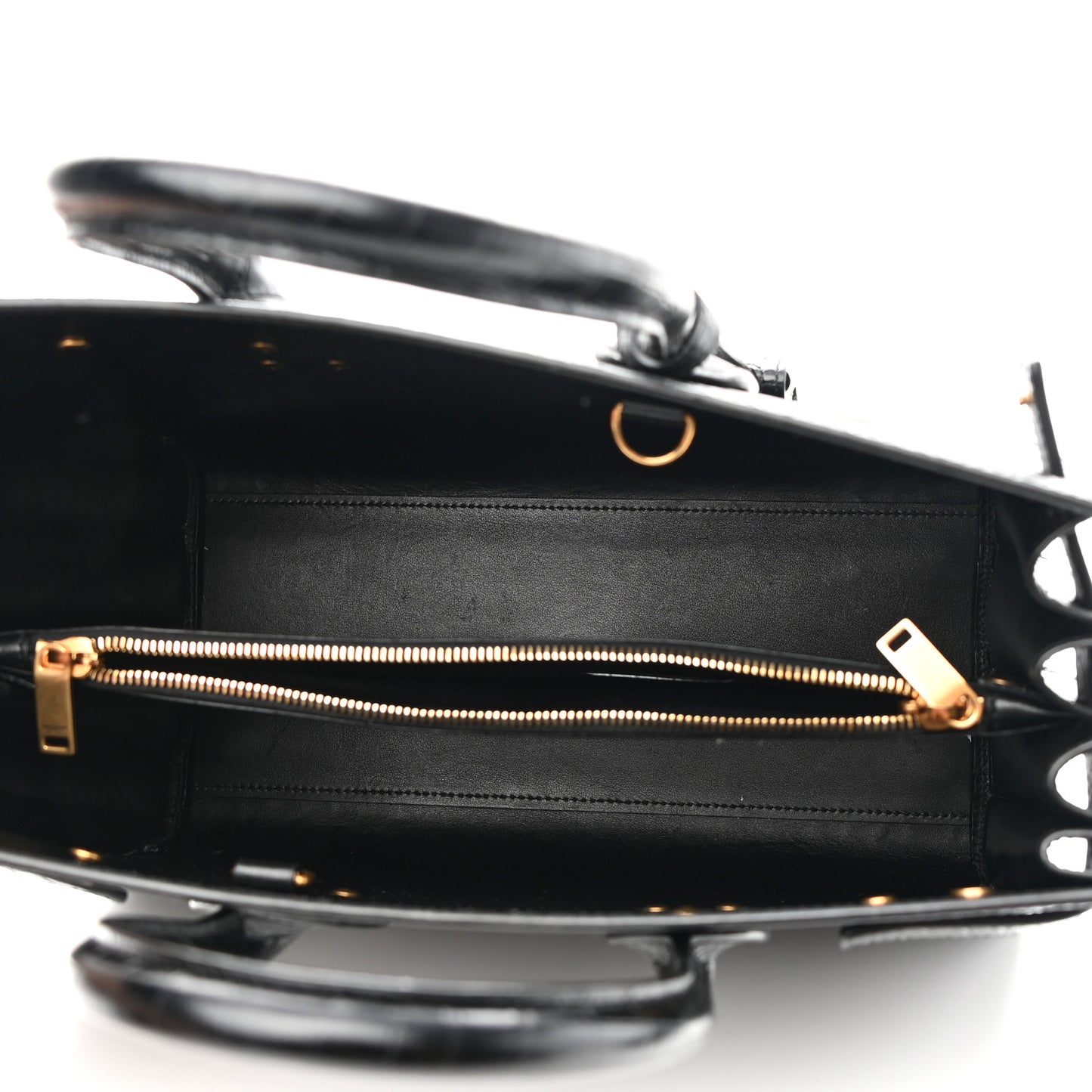 Calfskin Crocodile Embossed Small Sac de Jour Black