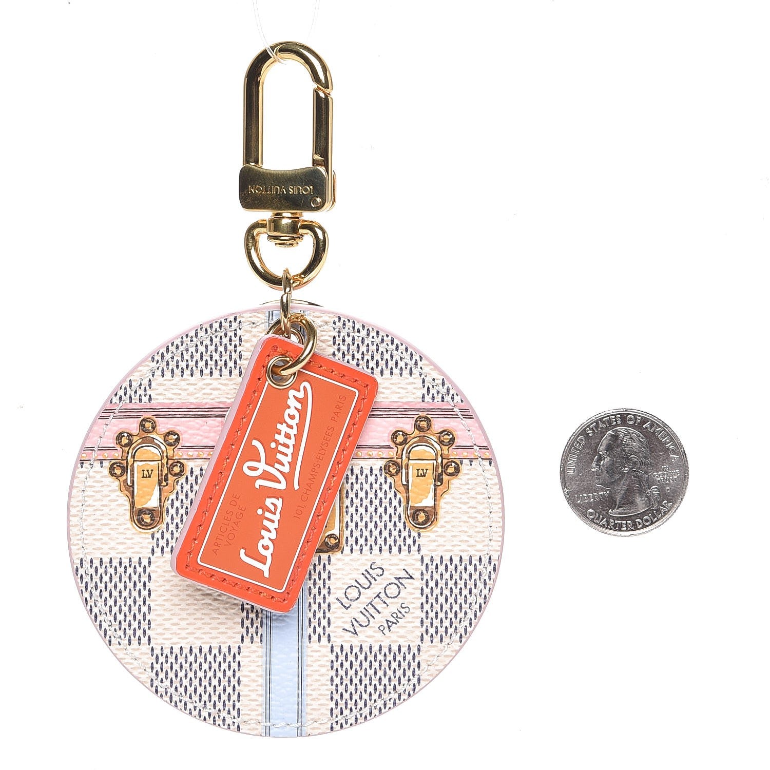 Louis Vuitton Damier Azur Summer Trunks Bag Charm Key Holder 2 of 12