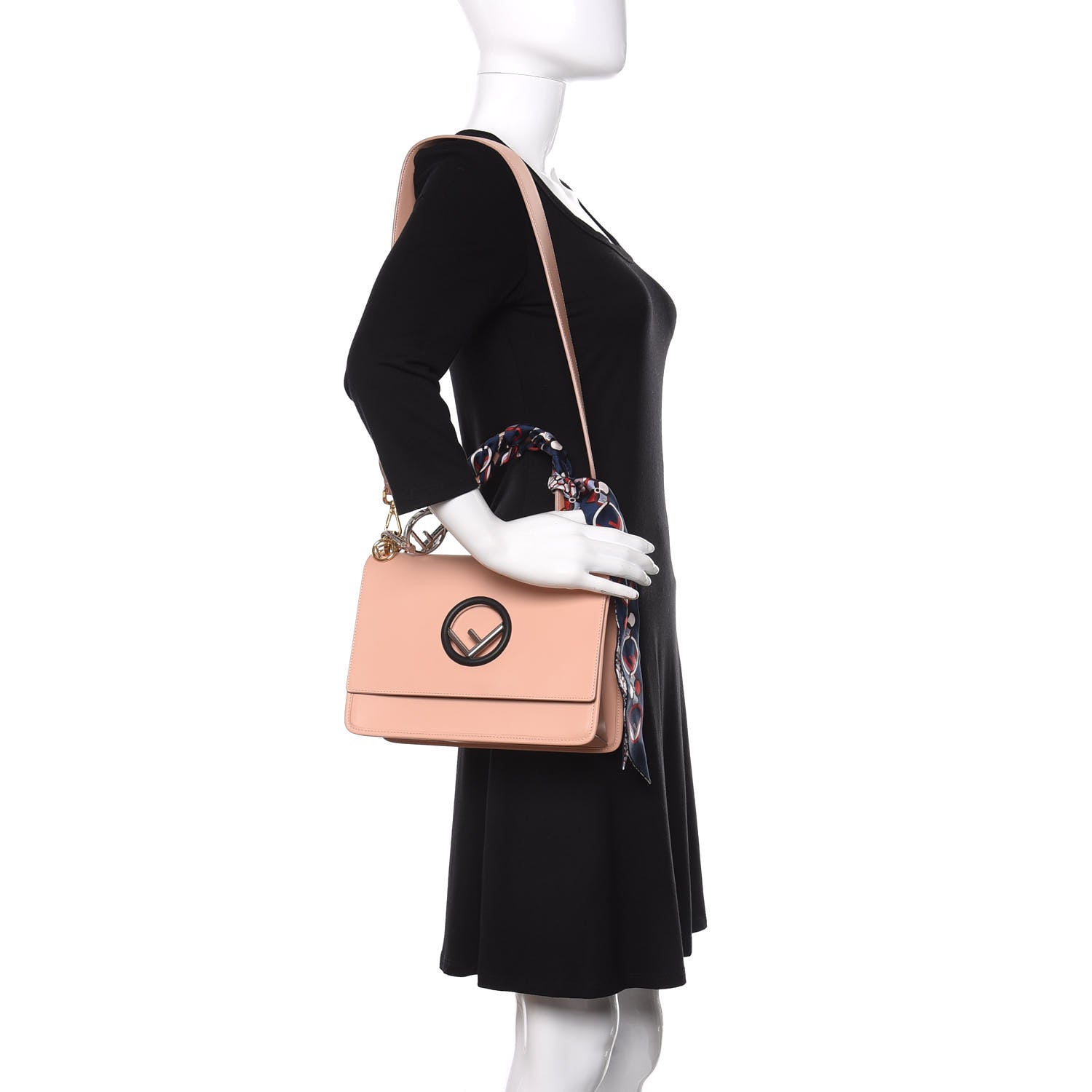 Fendi Vitello Century F is Fendi Kan I Shoulder Bag Baby Pink Black 2 of 11