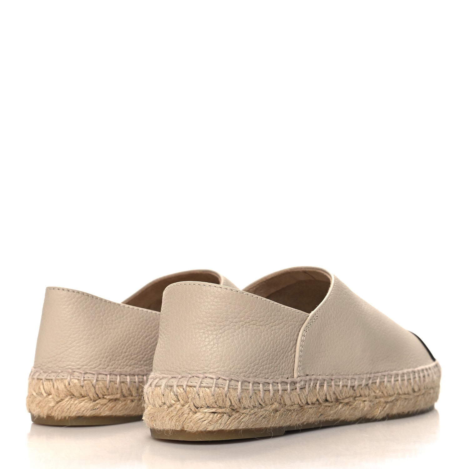 Chanel Grained Calfskin CC Espadrilles 38 Beige Black 5 of 10