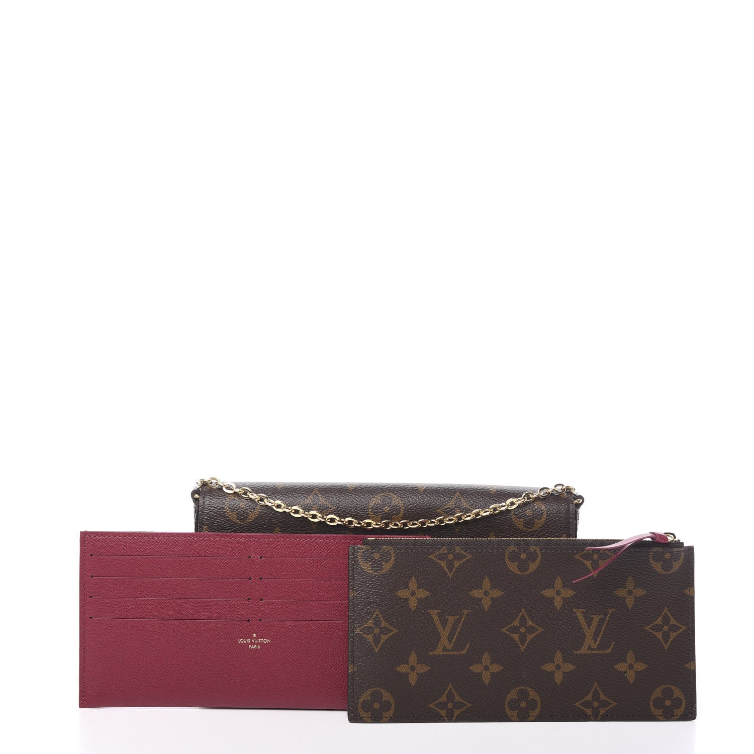 Louis Vuitton Monogram Pochette Felicie Chain Wallet Fuchsia 8 of 8