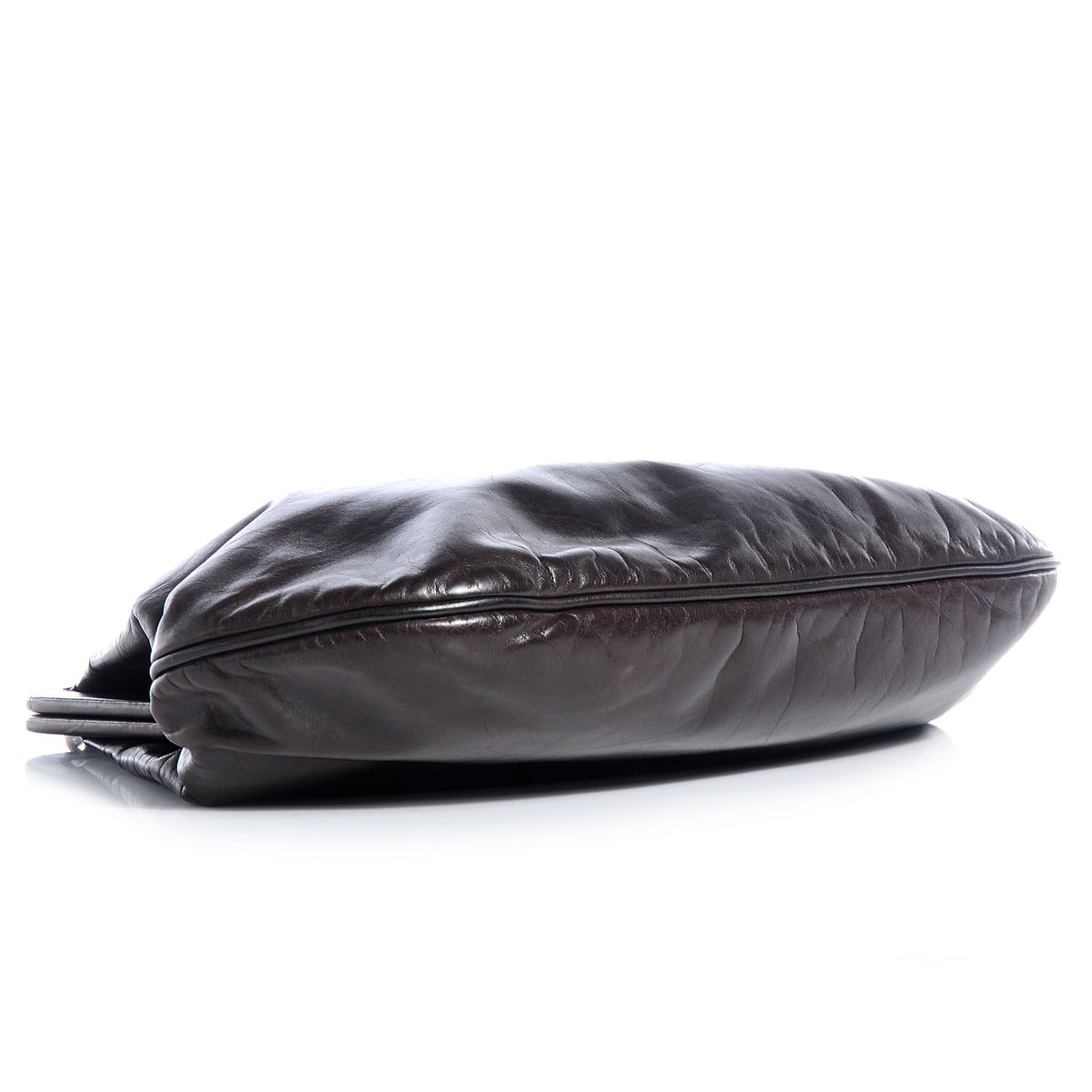 Chanel Glazed Calfskin Kisslock Frame Bag Dark Brown 4 of 7