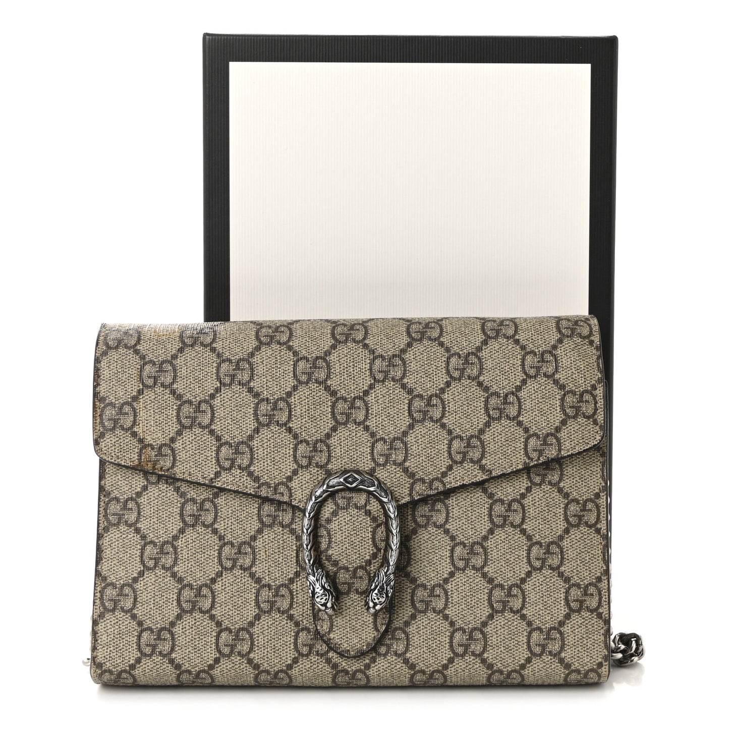 GG Supreme Monogram Mini Dionysus Chain Wallet Beige Taupe